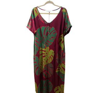 Tropical Leaf Print Dress